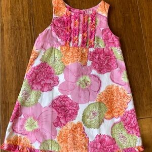 Floral Pink and Orange Kids Dress